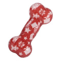 TPR printed bone dog chew toy in red or orange festive colours