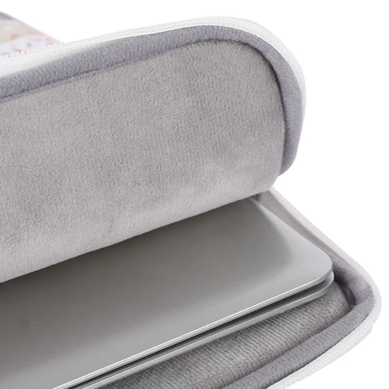 White PU leather waterproof laptop inner sleeve for 14 inch laptops