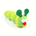 Green interactive plush cat toy pillow measuring 24cm long with electronic rechargeable mechanism