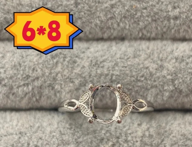 Korean style oval ring with open mouth design showing 6x8mm five-pointed star electroplated ornament