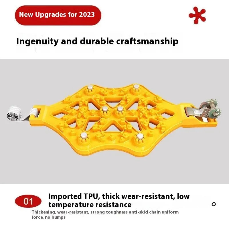Set of rubber anti-skid tyre chains for winter use on car or SUV tyres 165-255mm