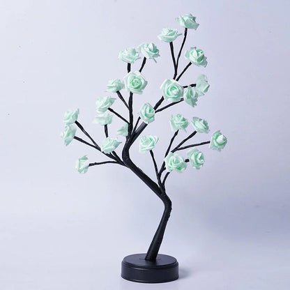 Elegant Flower Tree Desk Lamp with mesmerizing 3D rose design, providing cozy ambient lighting for home and office decor