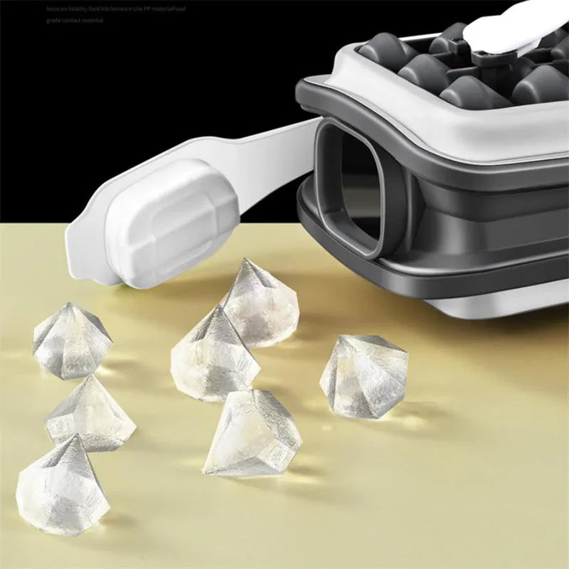 Silicone ice cube mould and water bottle combo in light grey, sky blue, or white colour.