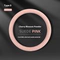 Suede non-slip car steering wheel cover 38cm diameter colourful thread suede vibrant orange