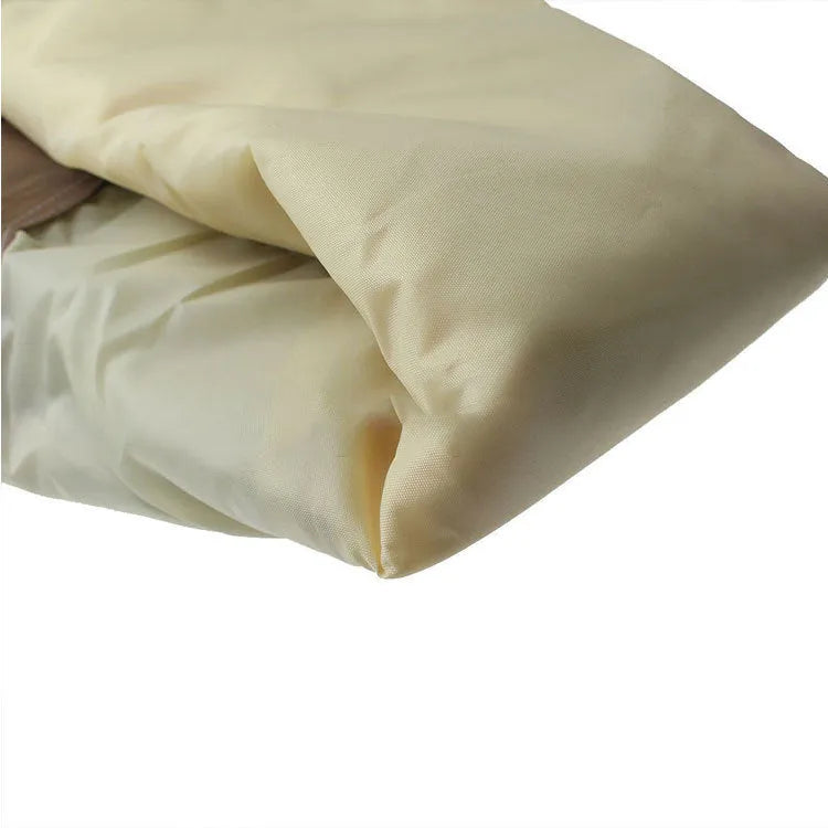 Beige Nordic style polyester outdoor oven cover with measurements for versatile household use