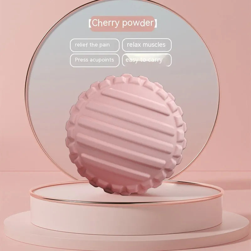 A 6cm diameter TPR foot massage ball in blue colour, on a plain background.