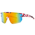 Semi-rimless PC sports sunglasses for cycling and riding, shown in a range of frame and lens colour options.