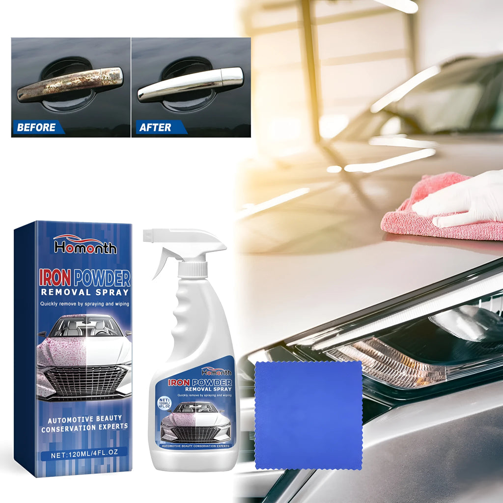 120ml car rust remover cleaner bottle with 20x20cm towel for metal care