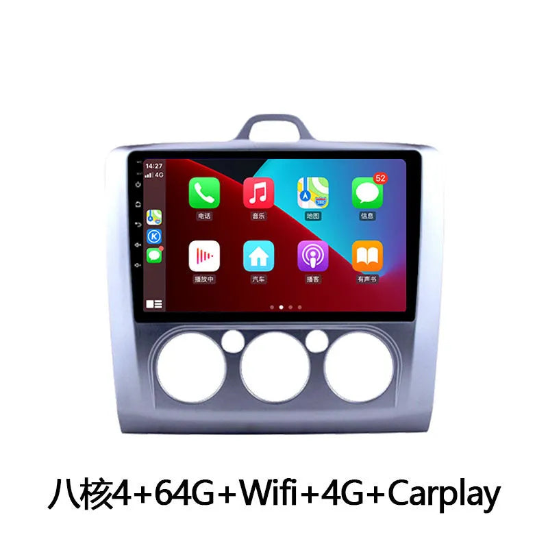 9-inch car stereo head unit with integrated manual air conditioning controls for Volkswagen Fox