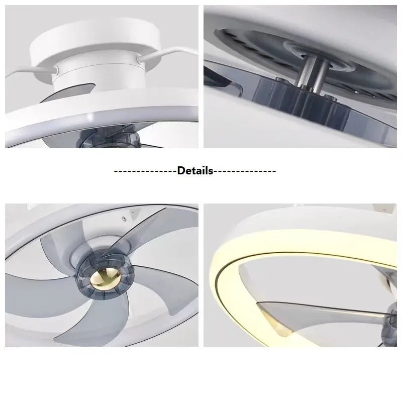 50cm diameter ceiling fan light with integrated illumination and modern simple design