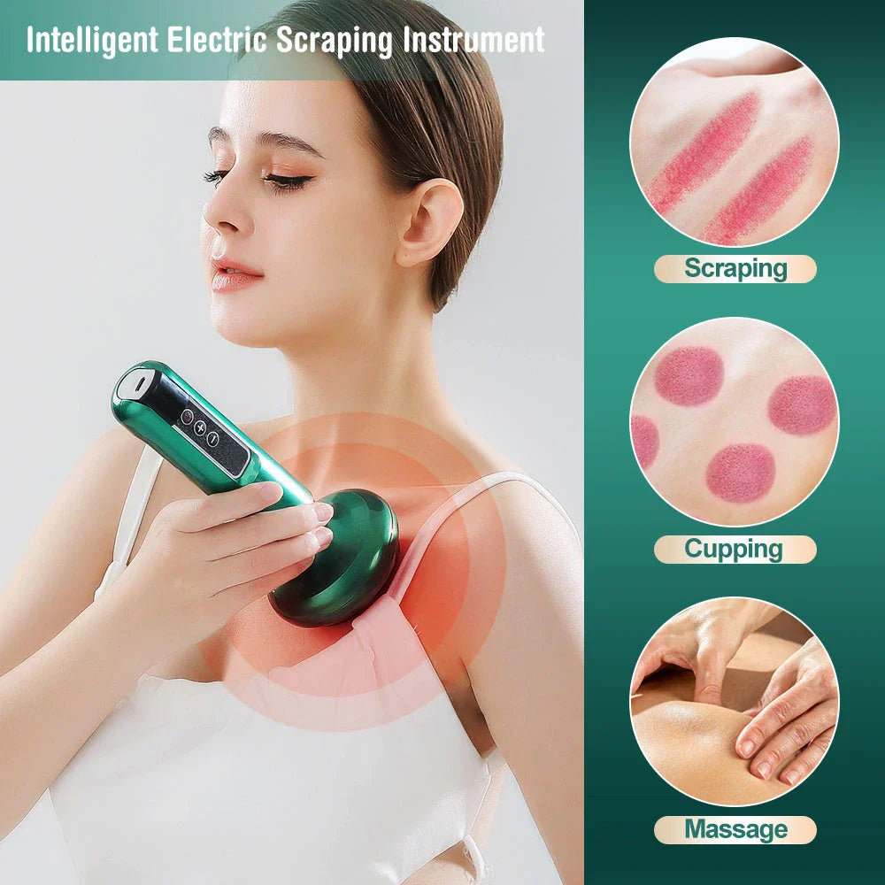 12-Level Electric Massage Cupping Device with Adjustable Suction Levels, Infrared Heating, and Wireless Design for Anti-Cellulite and Fat Burning Treatment