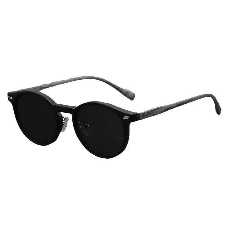 Retro frosted round rim sunglasses in multiple colour options for UV protection.