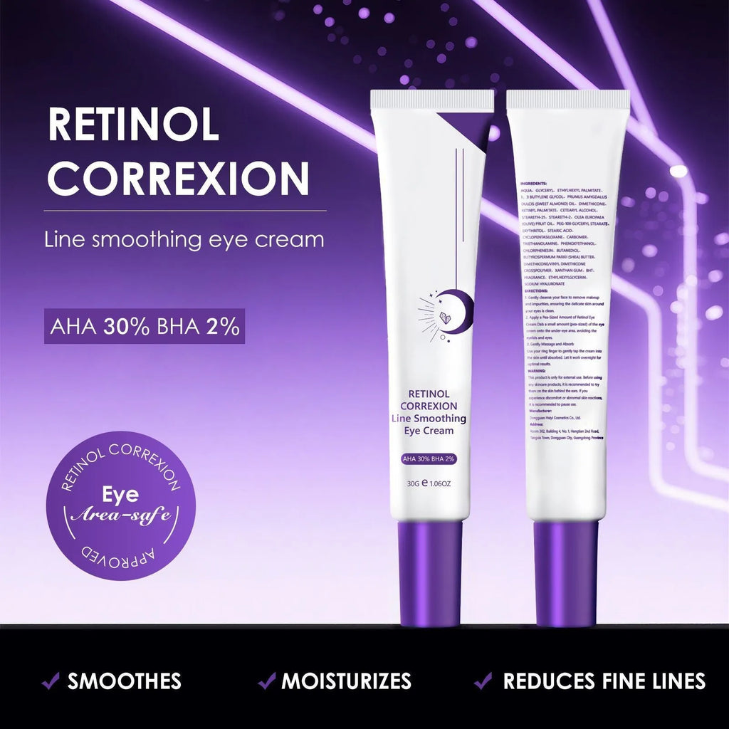 30g jar of retinol eye cream with hyaluronic acid for under-eye care