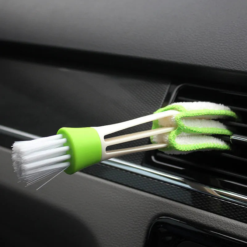 Double head gap brush with ABS handle and superfine fibre head, 18x5x2cm, for air conditioner cleaning