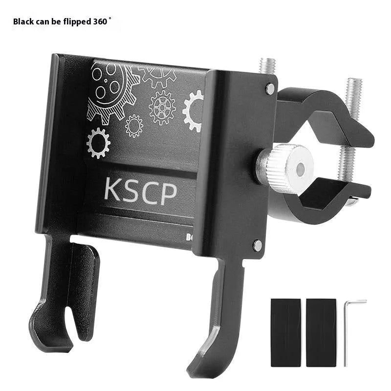 Aluminium alloy bicycle and motorcycle phone holder in black, red, titanium, and black colour options