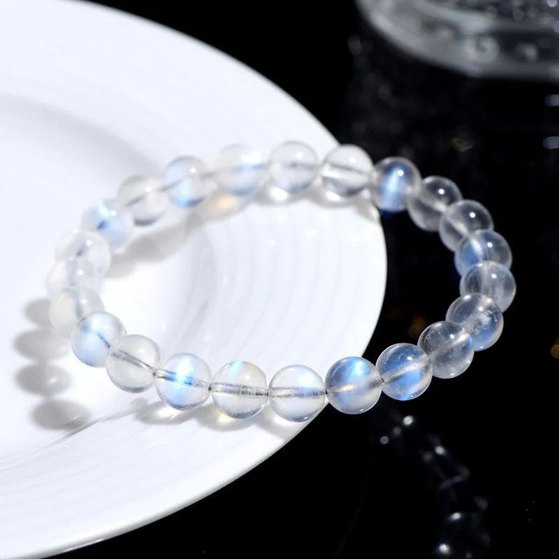 Natural cream body crystal bracelet with grinding treatment showing polished surface texture