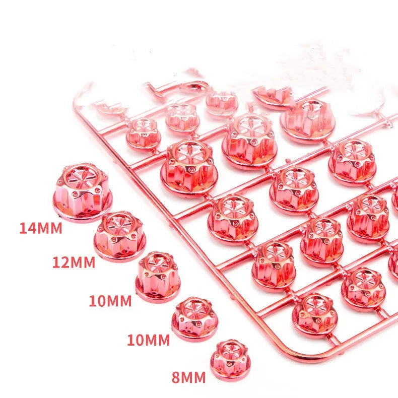 30-piece motorcycle engine screw cap set in eight colours including black, red, gold, blue, silver, green, orange, and purple