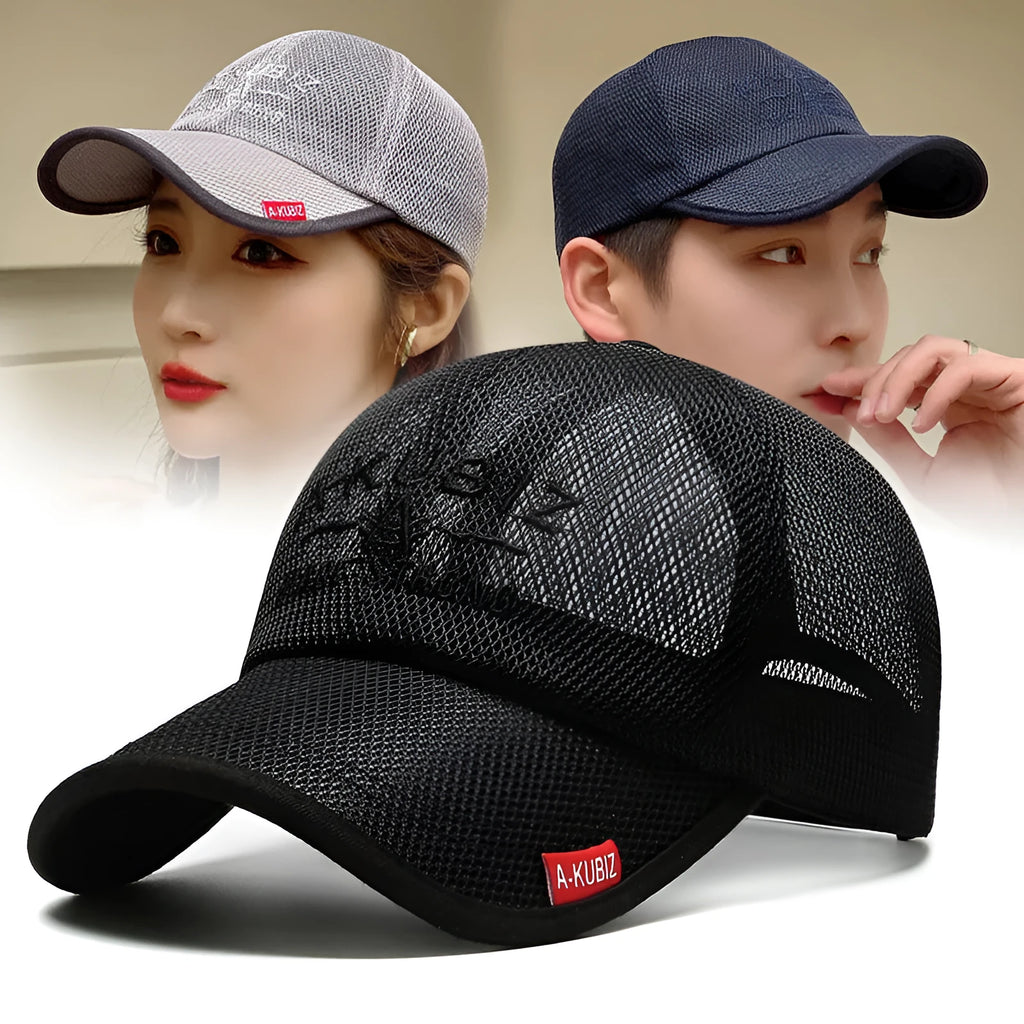 Men's cotton mesh baseball cap with adjustable strap in army green colour