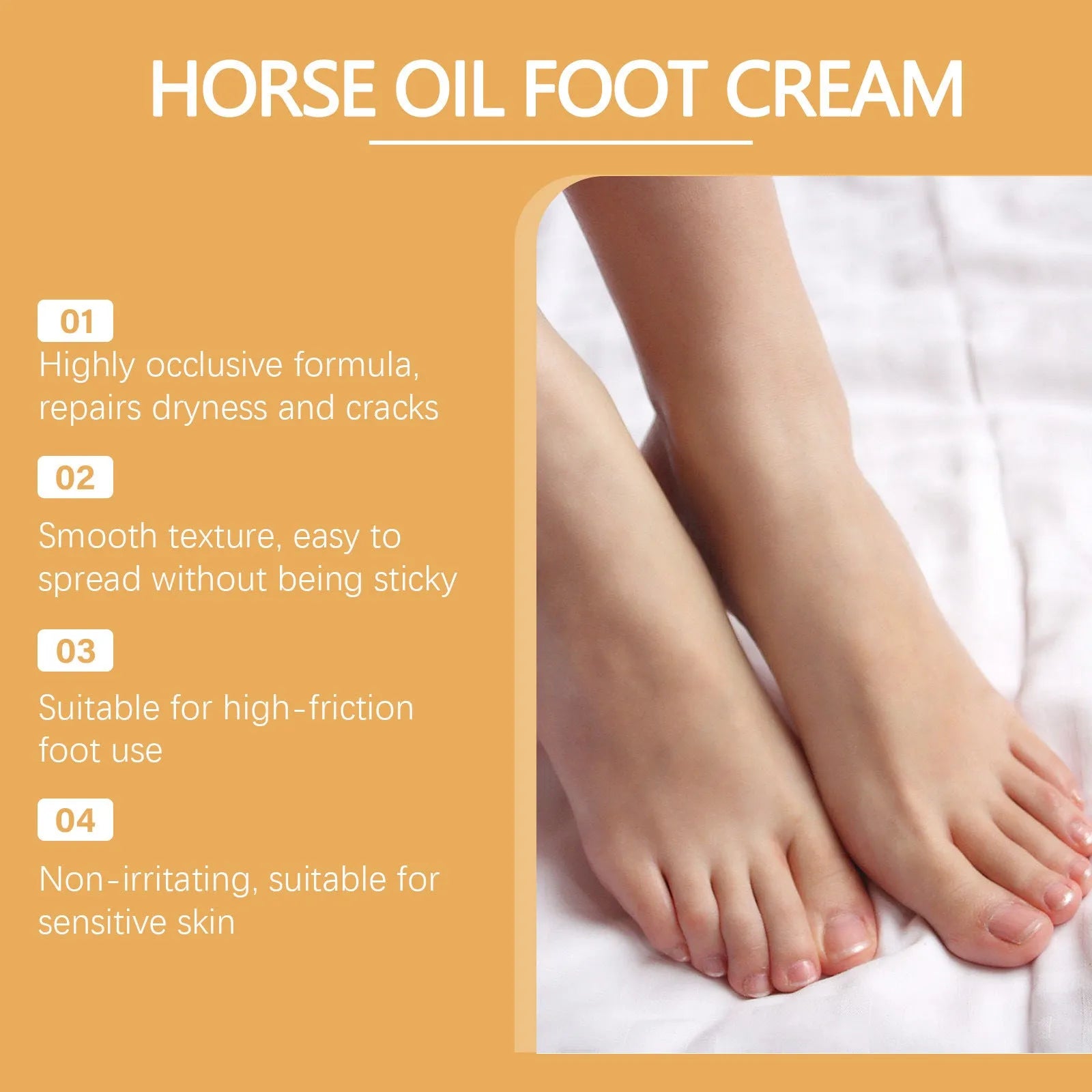 30g container of universal foot and neck care cream with horse oil and tocopherol