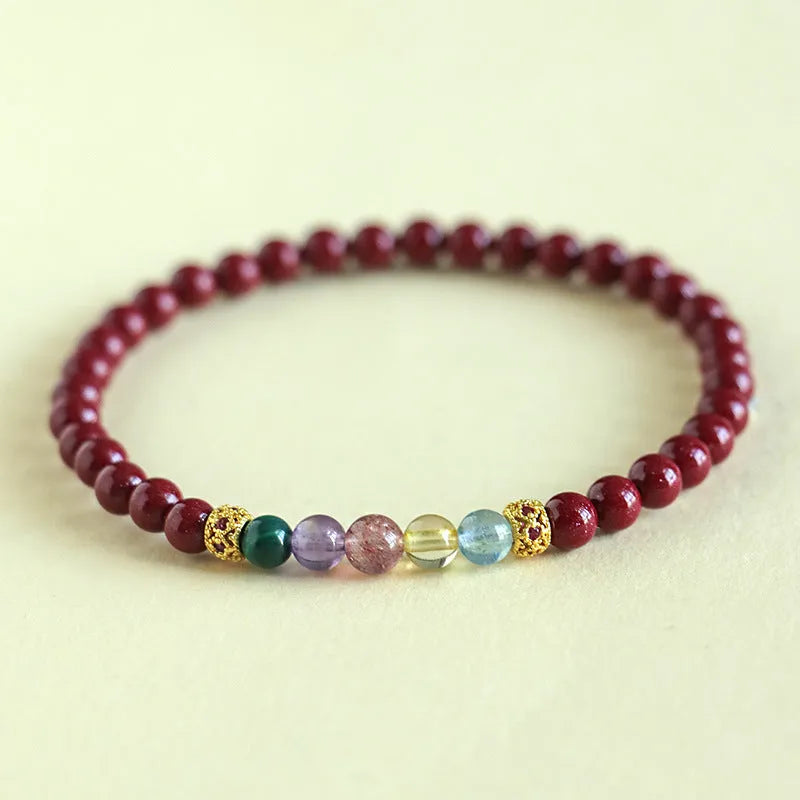 Handcrafted purple gold sand crystal couple bracelet with adjustable string in 4mm or 6mm bead sizes