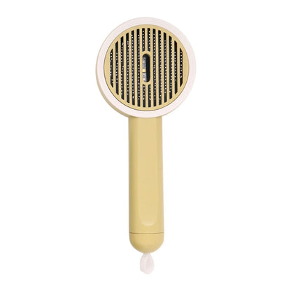 Rechargeable pet hair grooming brush with floating comb head for effortless detangling and dematting of cat and dog coats