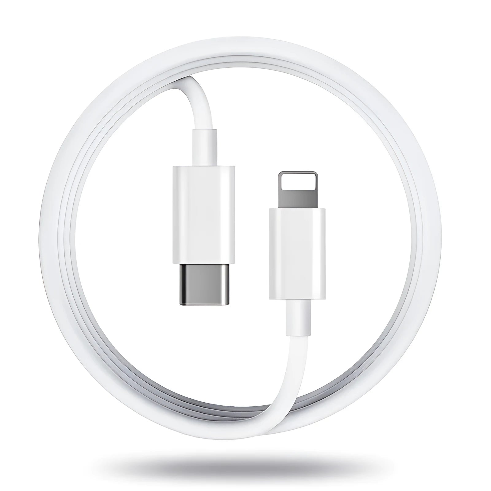 3-metre long grey Lightning to USB charging cable for Apple iPhones on a white background.