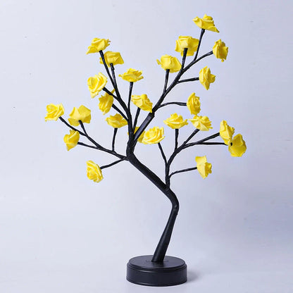 Elegant Flower Tree Desk Lamp with mesmerizing 3D rose design, providing cozy ambient lighting for home and office decor