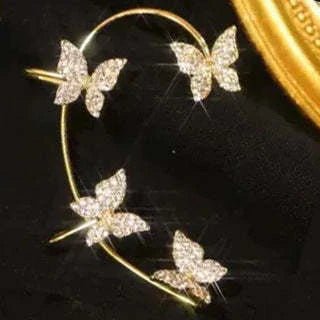 Stylish butterfly ear clips made of premium alloy with a secure and comfortable fit, perfect for elevating any outfit.