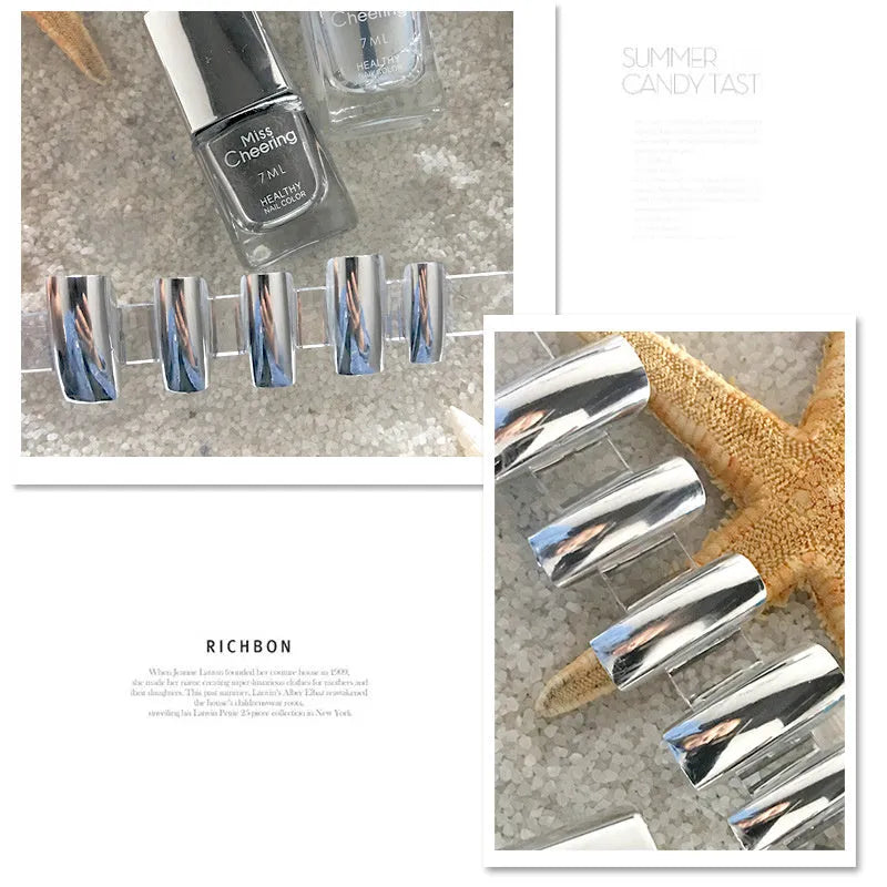 Mirror silver nail polish bottle with stainless-steel ball, water-soluble pure silver paste, base coat and silvery style options
