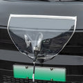 Black electric vehicle charging rain cover with magnetic strips unfolded to show 60cm x 50cm size