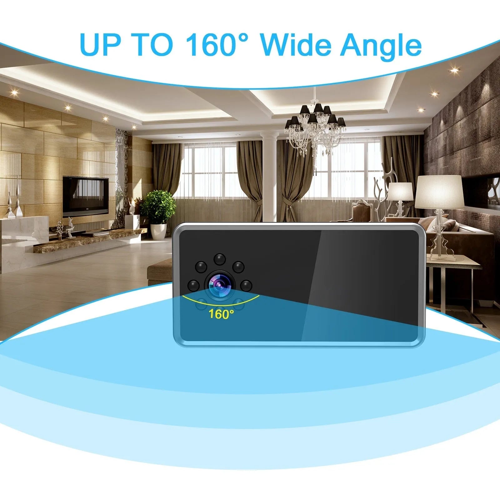 HD Z21 wireless surveillance camera measuring 11.8x6x3.6cm with night vision and alarm detection