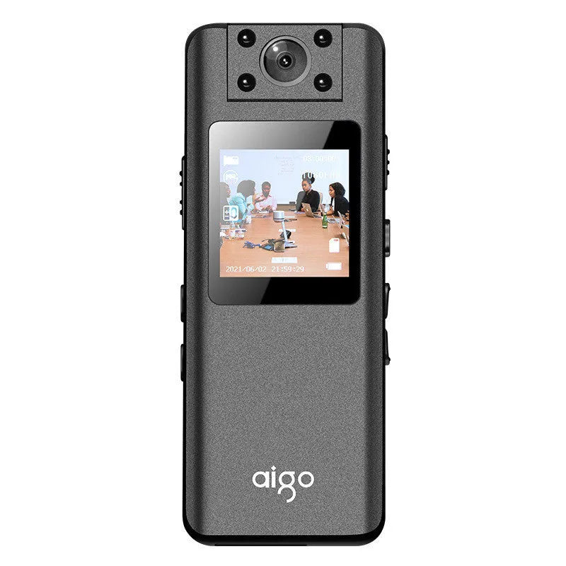 DSJ-S11 black body worn camera showing front lens, display screen, and magnetic clip mount