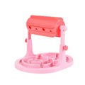 Interactive pet puzzle slow feeder bowl with adjustable height in blue, green, or pink