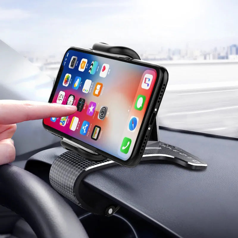 Snap-on plastic car phone holder clip for dashboard mounting