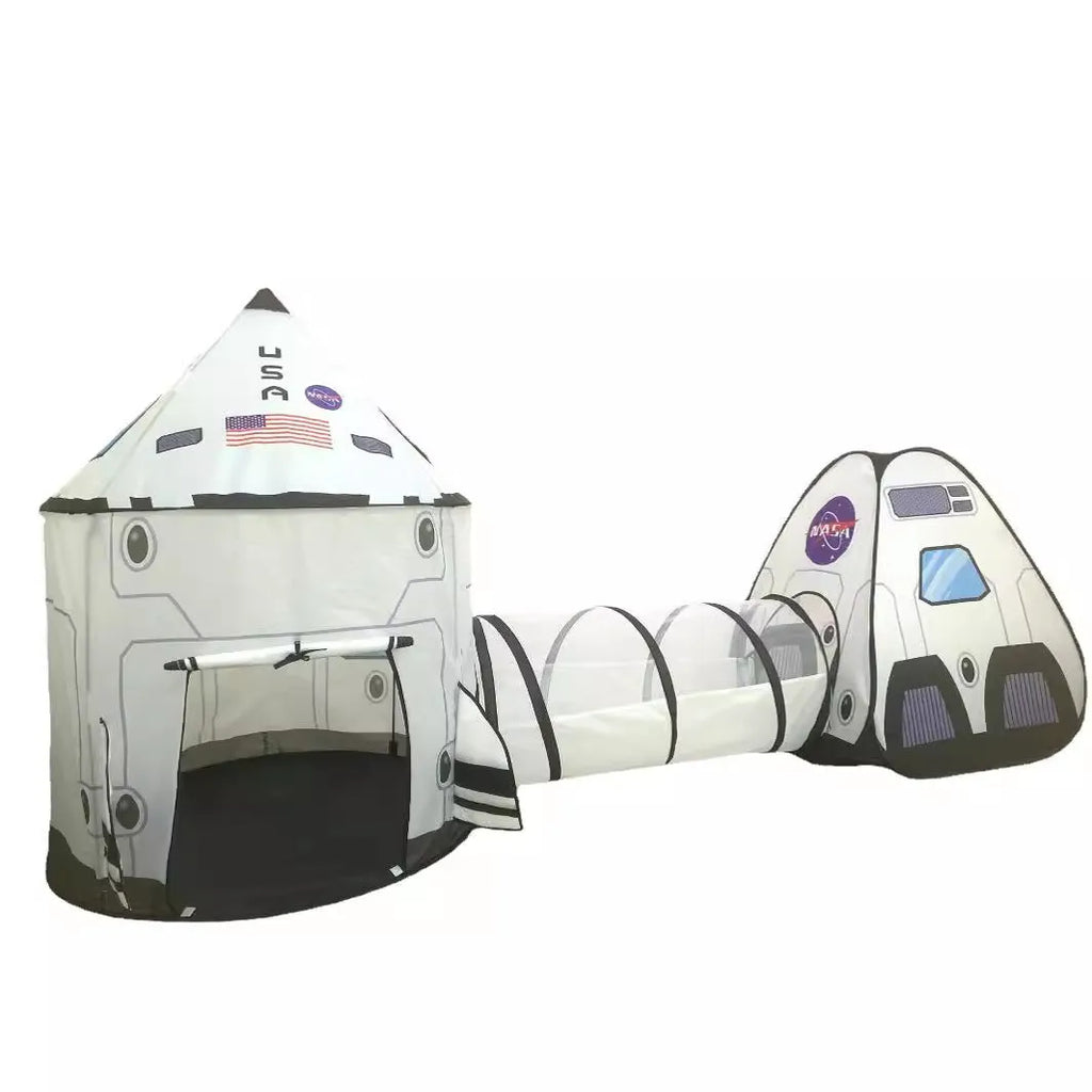 Foldable children's fabric play tent set with tunnel and triangle in robot three-piece colour for ages 4-6