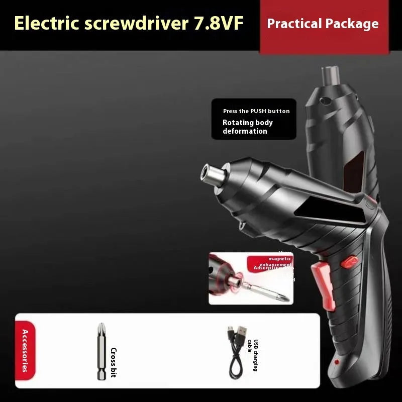 Electric screwdriver set with lithium battery, charging unit, and utility storage bag