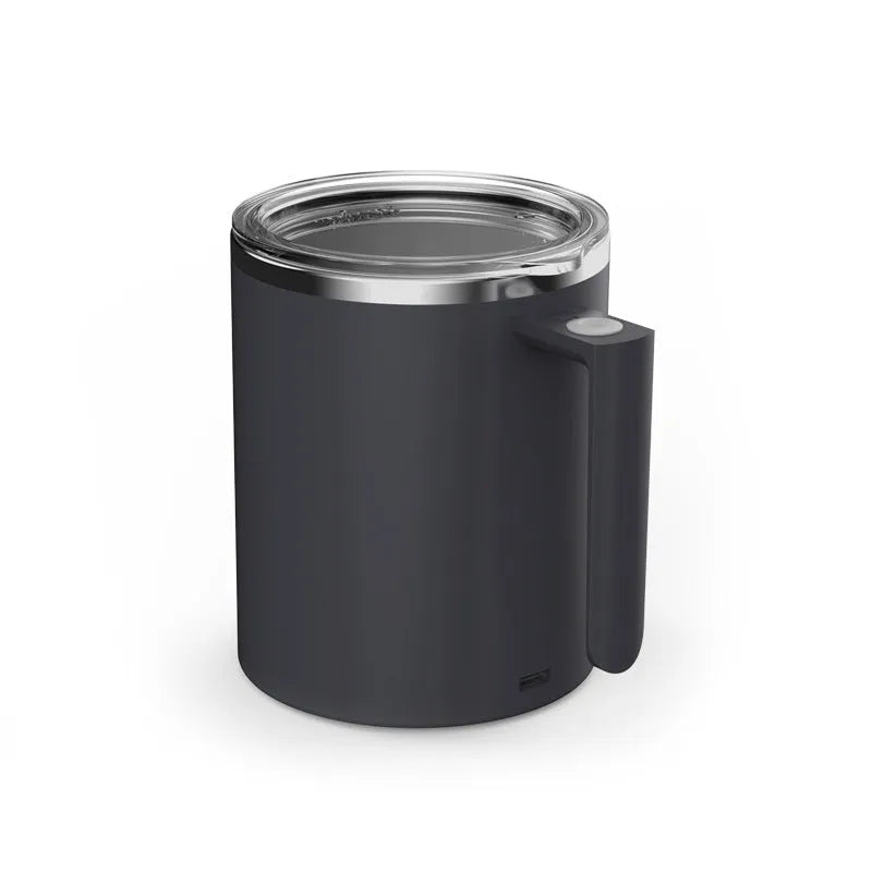 Portable smart magnetic automatic mixing coffee cup in solid colours with stainless steel interior