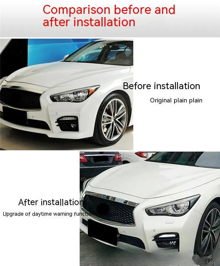Infiniti Q50 front bumper LED daytime running and turn signal lamp unit