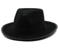 Unisex western cowboy sun hat with wide brim, satin weave, stitched monochrome pattern, size M