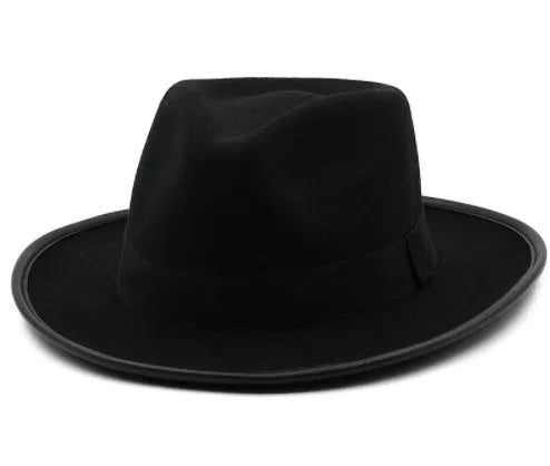 Unisex western cowboy sun hat with wide brim, satin weave, stitched monochrome pattern, size M