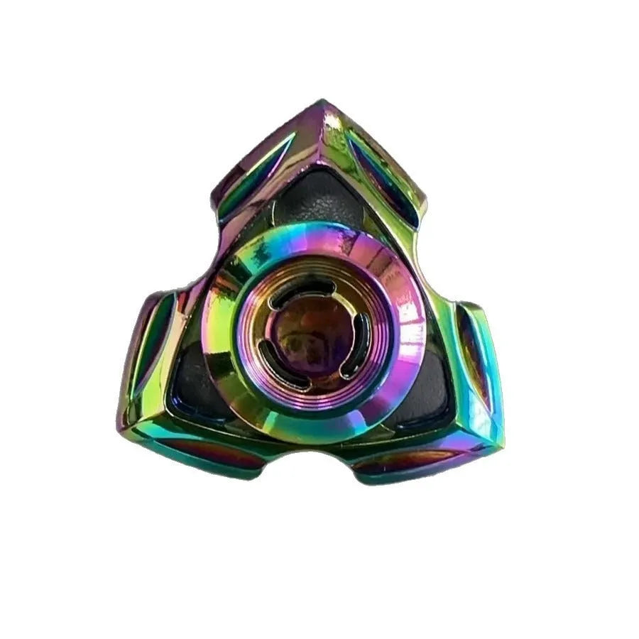 Alloy metal fingertip gyro decompression toy in colourful and silver options for youth ages 15-35