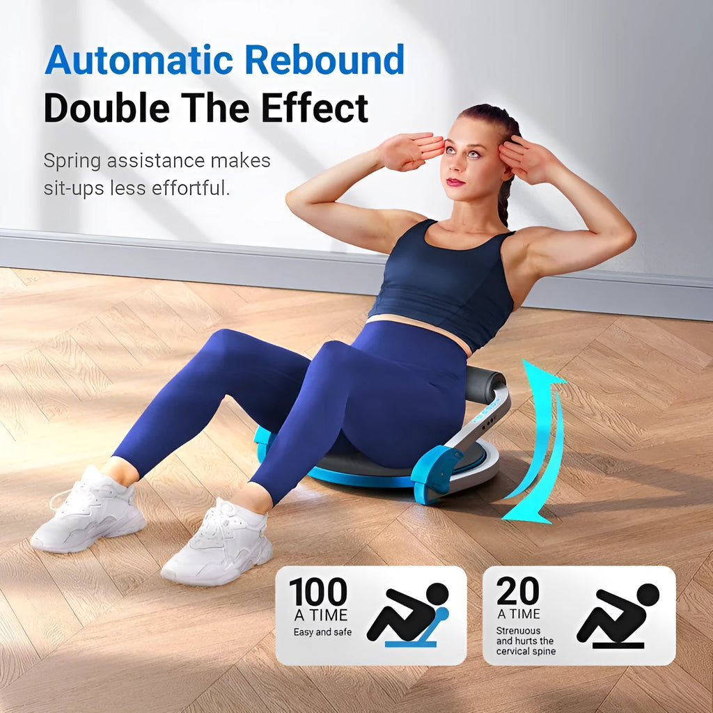 Mini portable abdominal exercise device in sky blue or red colour for home workouts