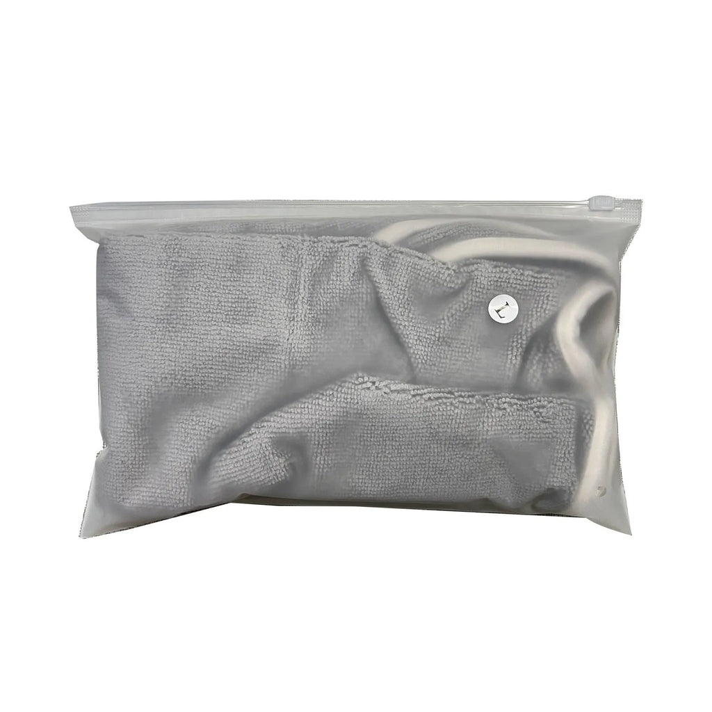 Super absorbent dog bathrobe drying towel coat outfit shown in multiple sizes for medium and large dog breeds.