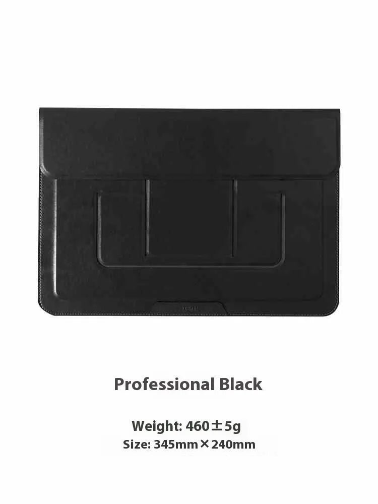 13.3-inch laptop bag with integrated bracket in black and brown colours with computer bag holder