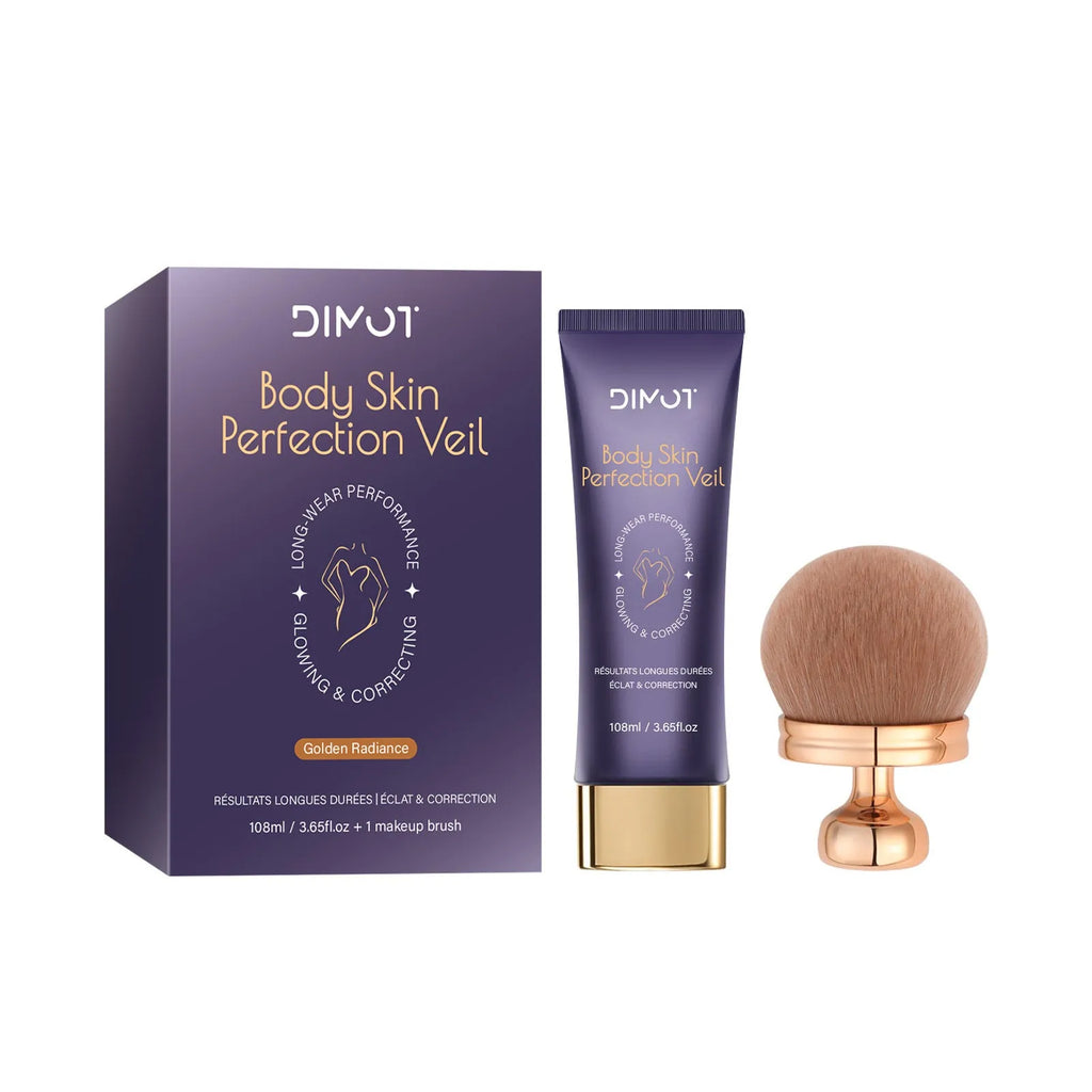 Waterproof body concealer cream with brush applicator for tattoo and birthmark coverage