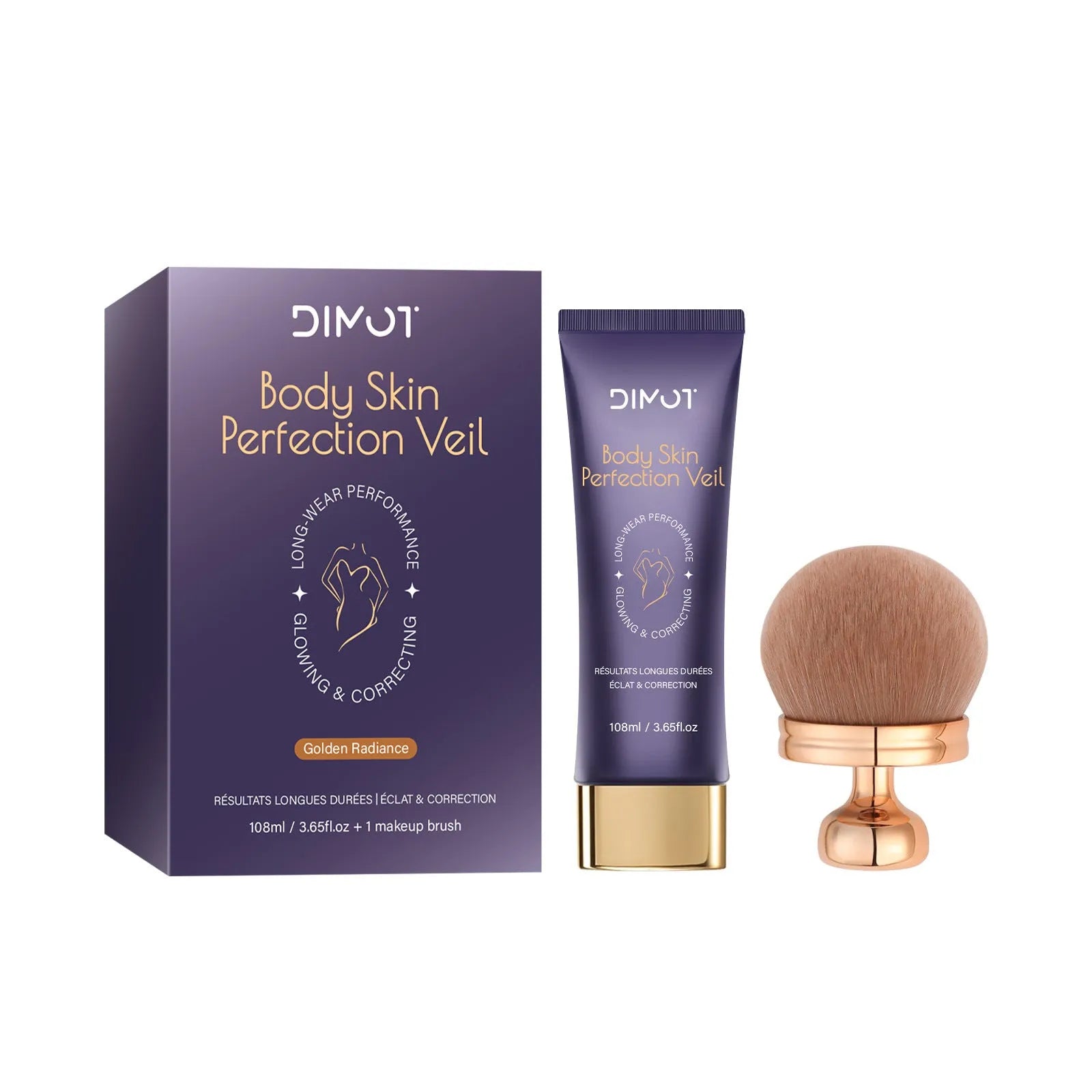 Waterproof body concealer cream with brush applicator for tattoo and birthmark coverage