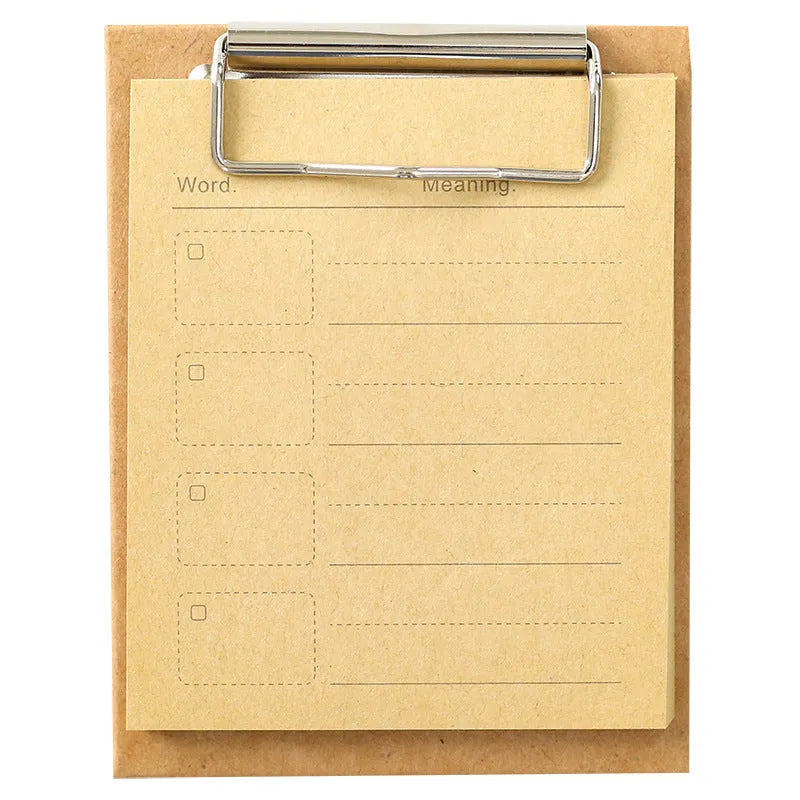 Cowhide colour board clip sticky note with tear-resistant sheets measuring 98mm by 125mm
