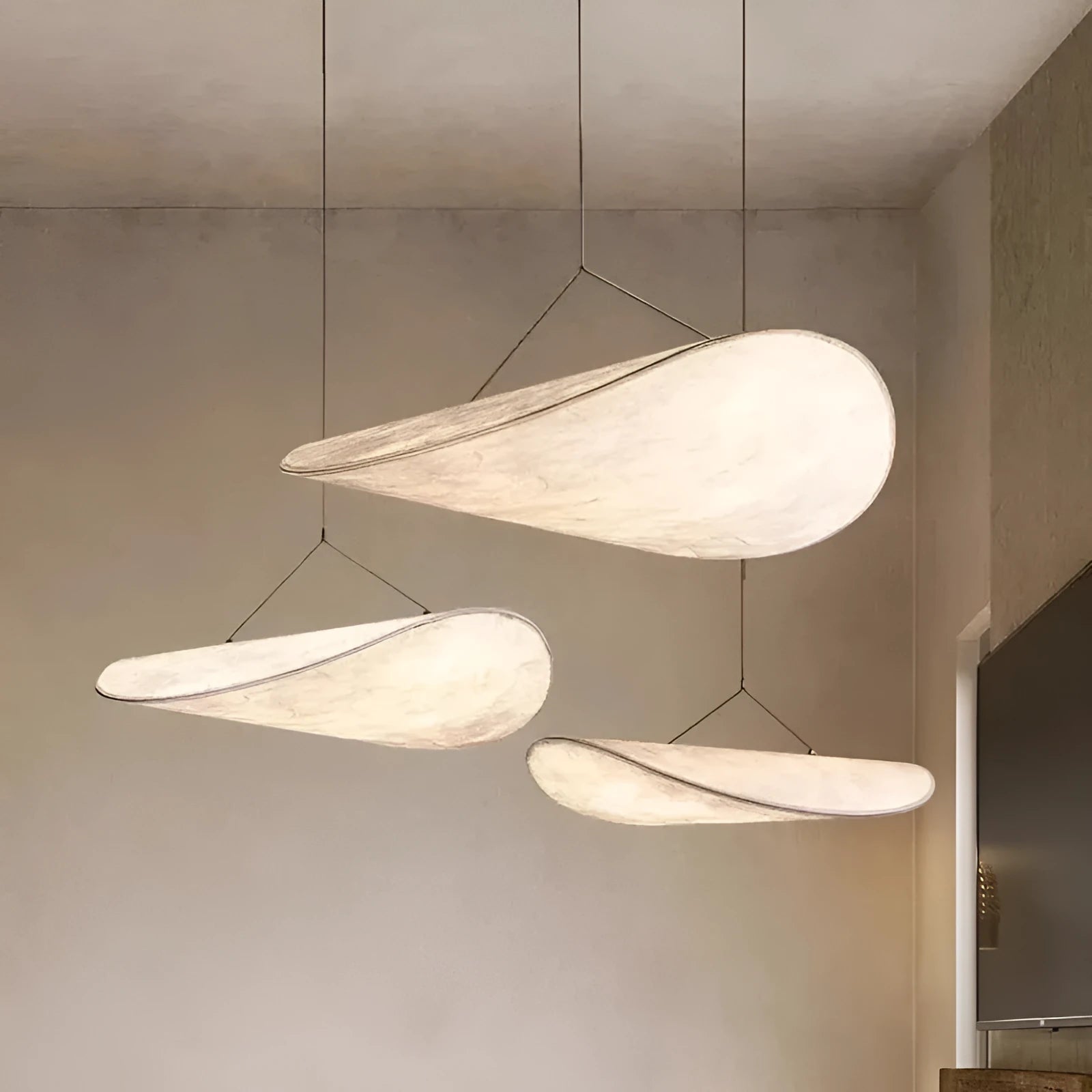 LED chandelier metal silk dining table kitchen bar pendant light remote control tri colour 60cm