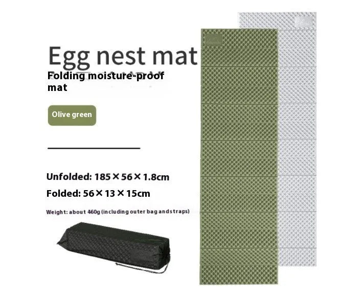 NH Egg Tank folding nap mat in blue with storage bag, measuring 57x13x16 cm