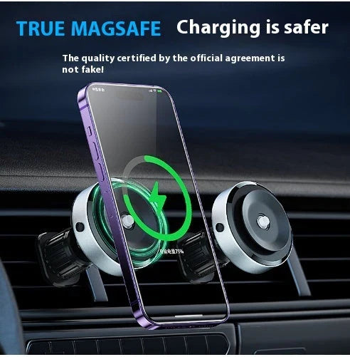 Magnetic car phone holder with adjustable viewing angle and universal compatibility